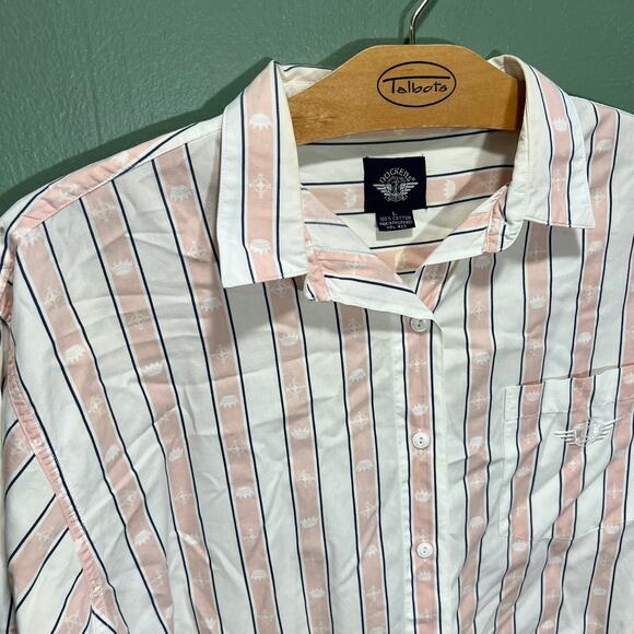 Dockers L Striped Button Down Shirt 100 Cotton Long Sleeve Classic - Picture 6 of 7